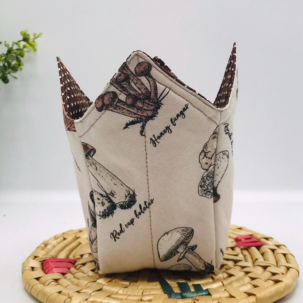 Microwave Pint Size Cozy, Mushroom, For Hot or Cold Oatmeal, Ice Cream, Noodles
